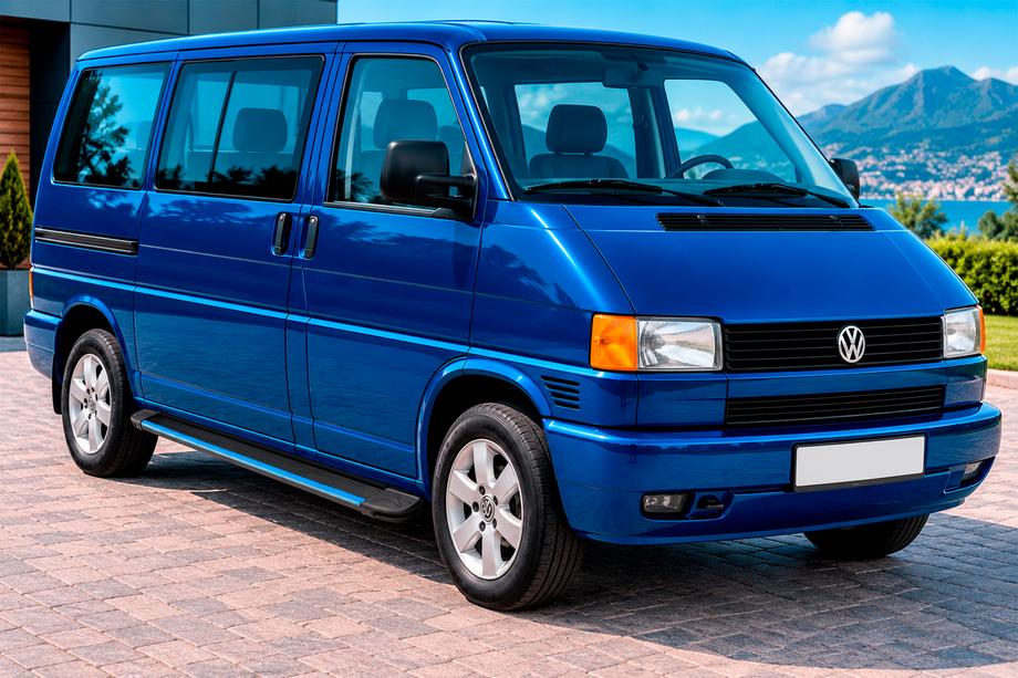 Volkswagen T4 Caravelle/Multivan 1990–2003 Side Steps Maya Blue (2 pcs, Aluminum) Short Wheelbase Image