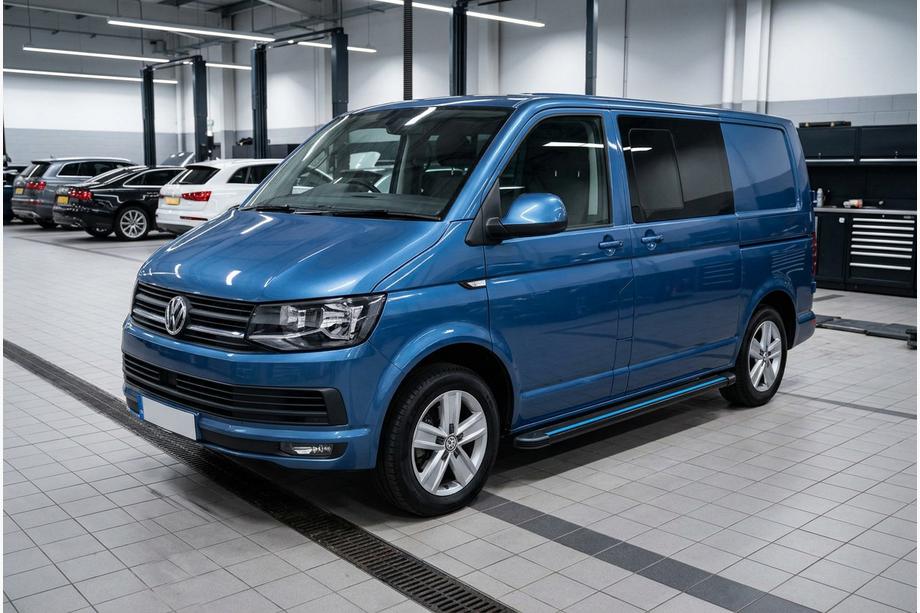 Volkswagen T6 2015-2024 Side Steps Maya Blue (2 pcs, Aluminum) Short Wheelbase Image