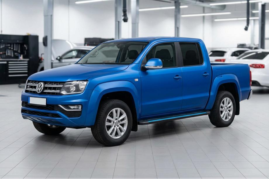 Volkswagen Amarok 2010-2022 Side Steps Maya Blue-Black (2 pcs, Aluminum) Photo 1