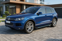 Volkswagen Touareg 2010-2018 Side Steps Maya Blue (2 pcs, Aluminum) photo 1