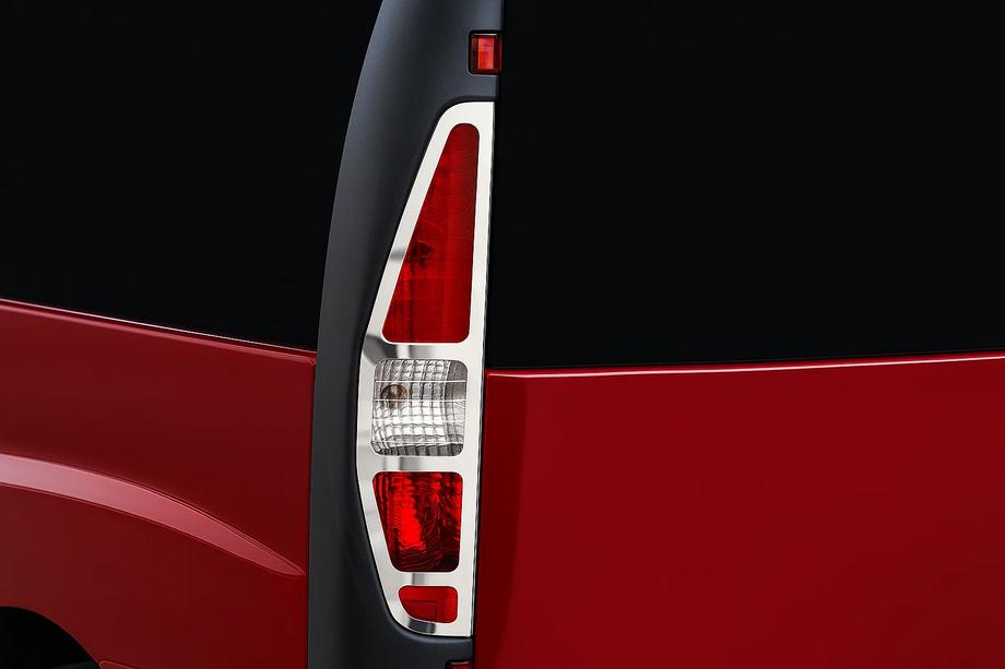 Fiat Doblo I 2001-2005 Chrome Tail Light Covers (2 pcs, Stainless Steel) OmsaLine - Italian Stainless Steel Image