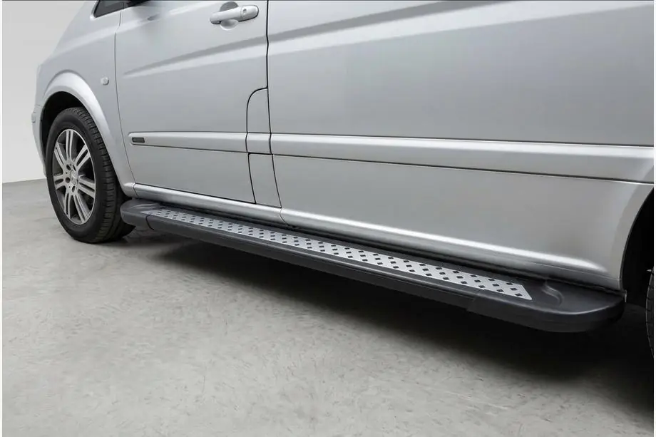 Mercedes Viano 2004-2014 Side Steps New Vision Black (2 pcs, Aluminum) Long Wheelbase Image