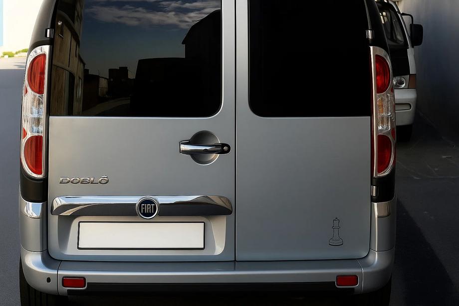 Fiat Doblo I 2005-2010 Chrome Tail Light Covers (2 pcs, Stainless Steel) Carmos - Turkish Stainless Steel Image