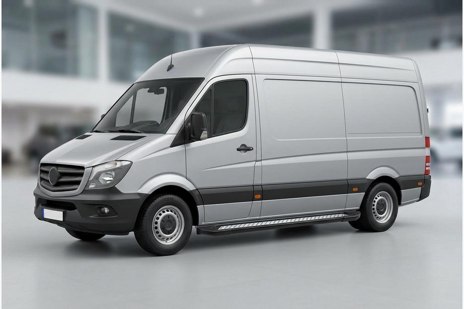 Volkswagen Crafter 2006-2016 Side Steps New Vision Black (2 pcs, Aluminum) Long/ExtraLong Image