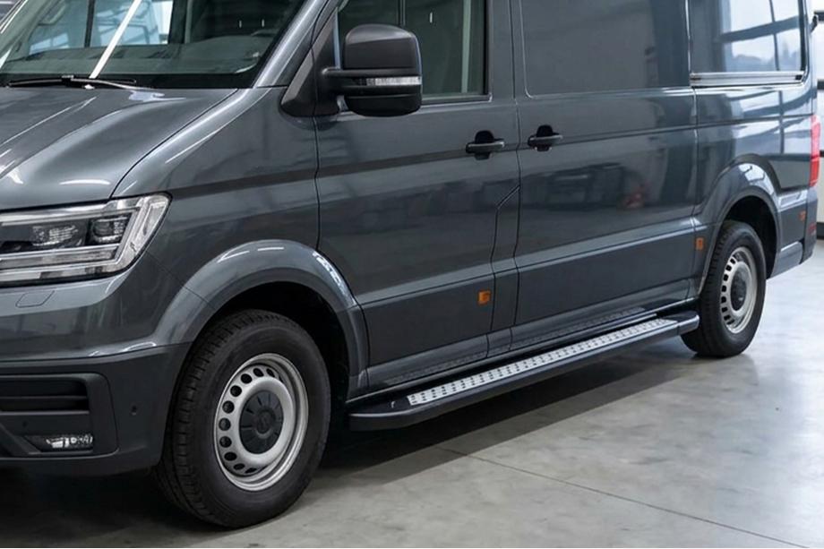 Volkswagen Crafter 2016- Side Steps New Vision Black (2 pcs, Aluminum) Long/ExtraLong Image