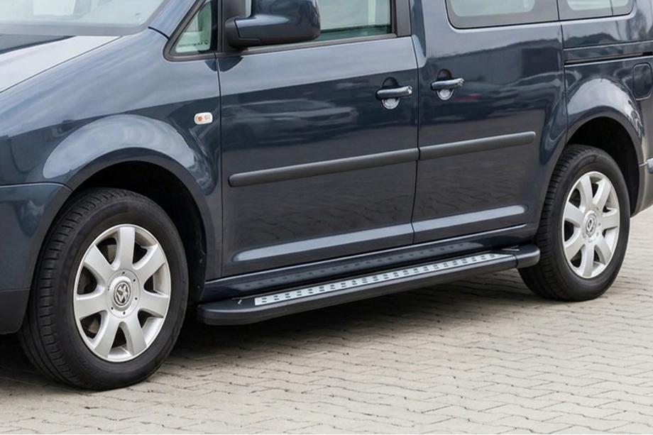 Volkswagen Caddy 2010-2015 Side Steps New Vision Black (2 pcs, Aluminum) Maxi Base Image