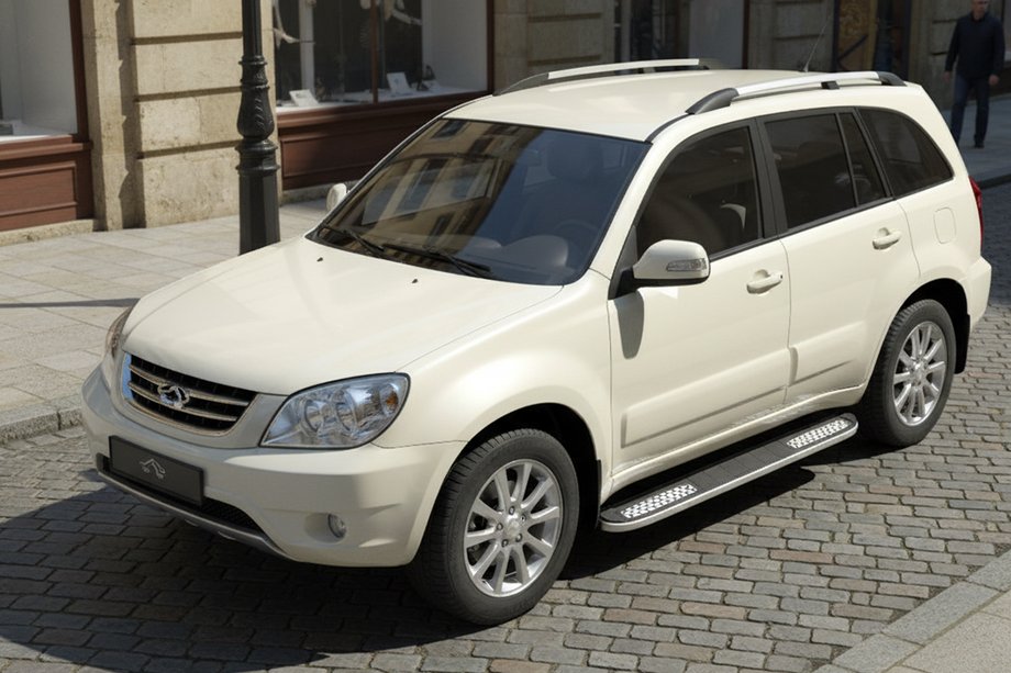 Chery Tiggo 1 2005-2016 Side Steps Tayga V2 (2 pcs, Aluminum) Image