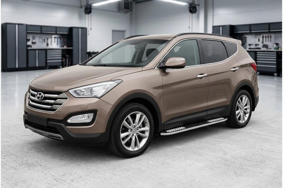 Hyundai Santa Fe 3 2012-2018 Side Steps Tayga V2 (2 pcs, Aluminum) Image
