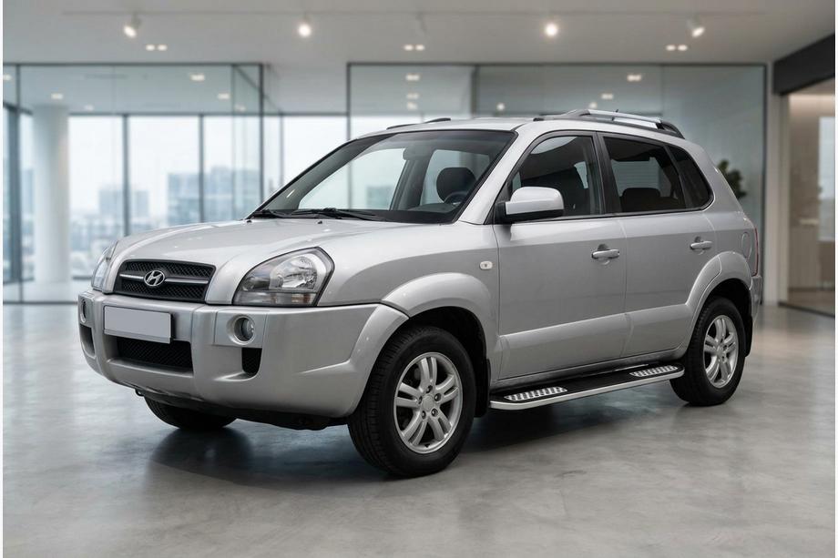 Hyundai Tucson JM 2004- Side Steps Tayga V2 (2 pcs, Aluminum) Photo 1