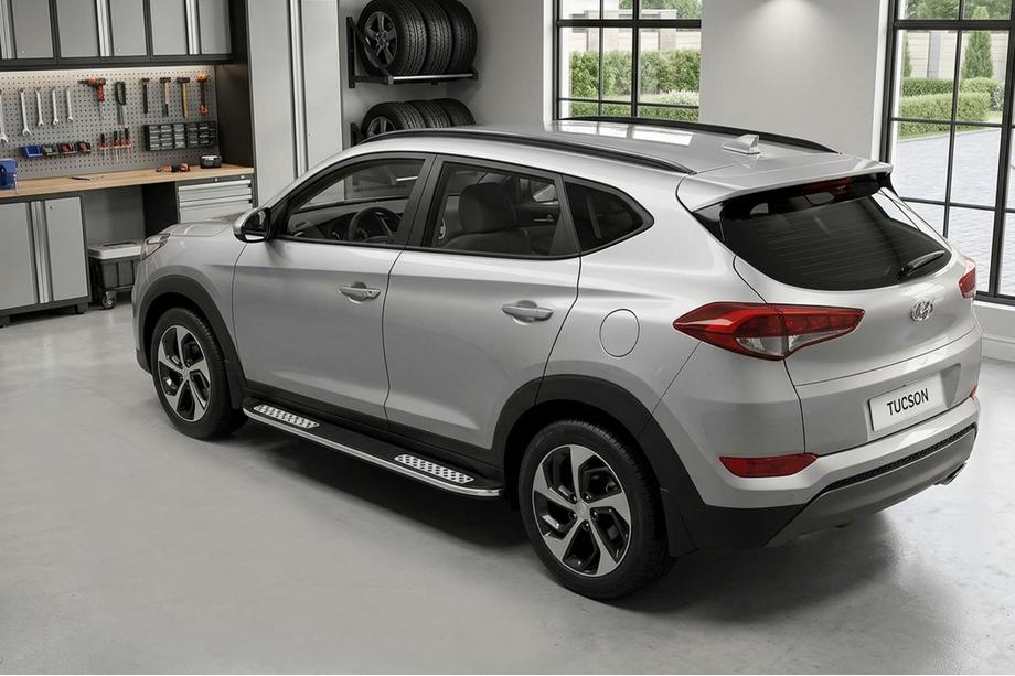 Hyundai Tucson TL 2016-2021 Side Steps Tayga V2 (2 pcs, Aluminum) Image
