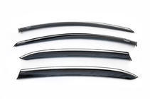 Renault Megane IV 2016-2025 Window Deflectors with Chrome Trim HB (4 pcs, Niken) photo 3