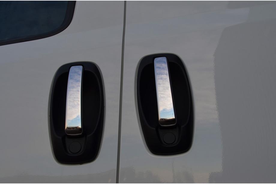 Fiat Doblo II 2010-2022 Chrome Door Handle Covers (4 pcs, Stainless Steel) OmsaLine - Italian Stainless Steel Image
