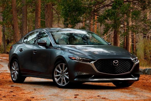 The fourth generation compact sedan Mazda 3