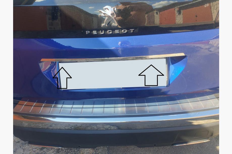 Peugeot 3008 2016-2023 Stainless steel trim above license plate Image