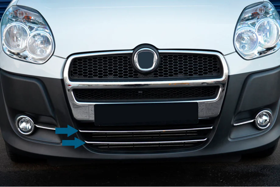 Fiat Doblo II 2010-2022 Lower grille trim (2010-2015, 2 pcs, stainless steel) Photo 2