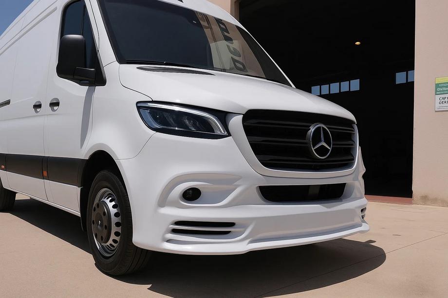 Mercedes Sprinter W907/W910 2018- Front bumper lip V3 (primed for painting) Photo 1