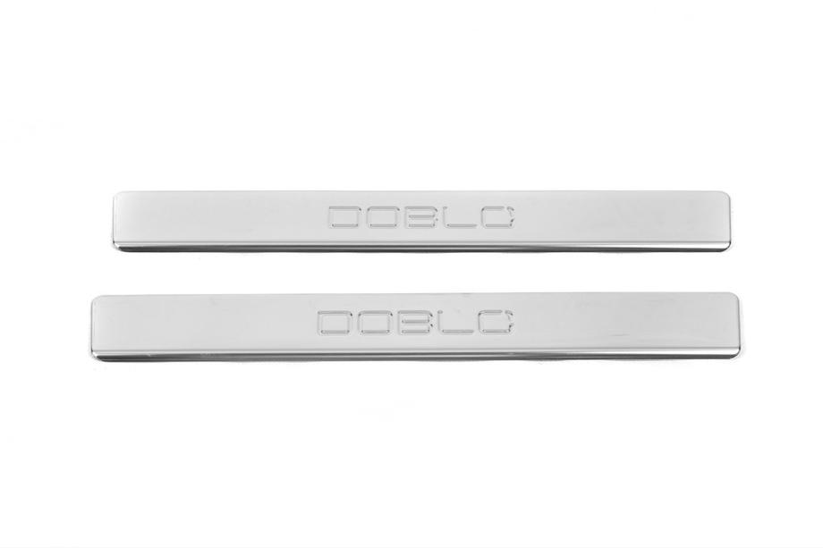 Fiat Doblo II 2010-2022 Door Sill Protectors OmsaLine (2 pcs, Stainless Steel) Image