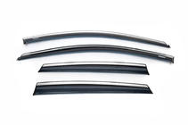 Volkswagen Polo 2017- Window Deflectors with Chrome Trim HB (4 pcs, Niken) photo 2