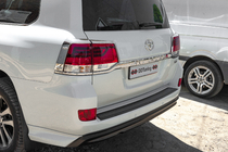 Toyota Land Cruiser 200 2007-2021 Chrome Tail Light Covers (2015+, 4pcs, Plastic) photo 5