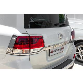 Chrome Tail Light Covers (2015+, 4pcs, Plastic) Toyota Land Cruiser 200 2007-2021 photo 1