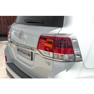Chrome Tail Light Covers (2015+, 4pcs, Plastic) Toyota Land Cruiser 200 2007-2021 photo 3