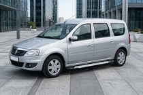 Renault Logan MCV 2005-2013 Side Steps Allmond Grey (2 pcs, Aluminum) photo 1