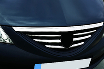 Dacia Logan MCV 2004-2014 Front Grille Trim Covers 2004-2008 (Stainless Steel) Carmos - Turkish Stainless Steel photo 5