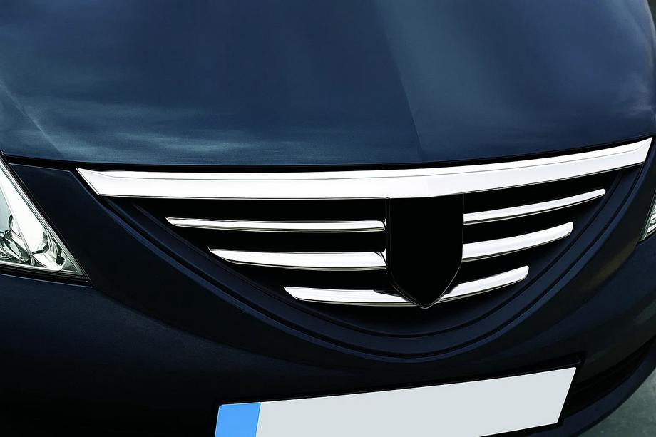 Dacia Logan MCV 2004-2014 Front Grille Trim Covers 2004-2008 (Stainless Steel) Carmos - Turkish Stainless Steel Image
