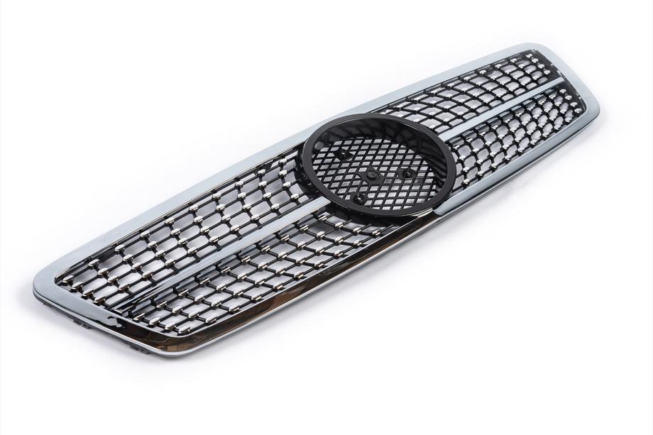 Mercedes C-class W203 2000-2007 Front Grille Diamond Silver Photo 4