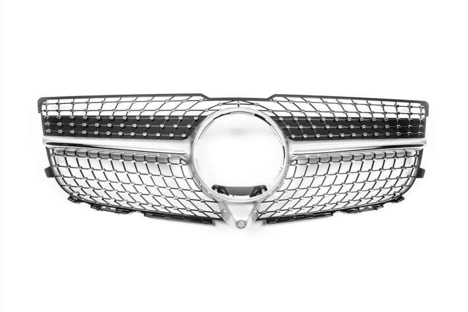 Mercedes GLK class X204 2008-2015 Front Grille Diamond Silver (2013-2015) Without camera Photo 2