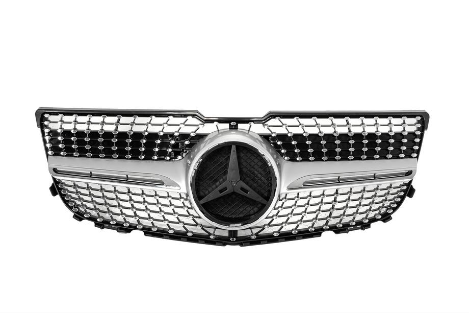 Mercedes GLK class X204 2008-2015 Front Grille Diamond Silver (2013-2015) Without camera Photo 5