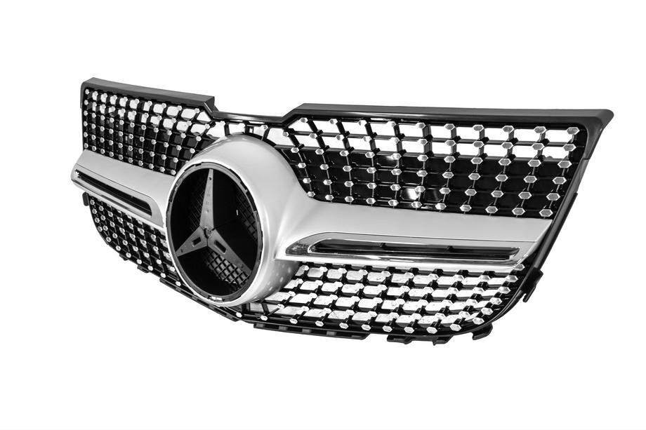 Mercedes GLK class X204 2008-2015 Front Grille Diamond Silver (2013-2015) Without camera Photo 6