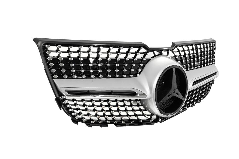 Mercedes GLK class X204 2008-2015 Front Grille Diamond Silver (2013-2015) Without camera Photo 7