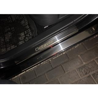 Carmos Door Sill Protectors (8 pcs, Stainless Steel) Skoda Octavia II A5 2010-2013 photo 1