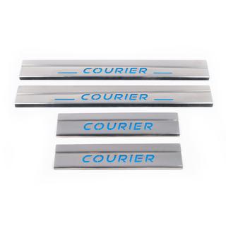 Carmos V2 Stainless Steel Door Sill Protectors (4 pcs) Ford Courier 2014-2023 photo 2