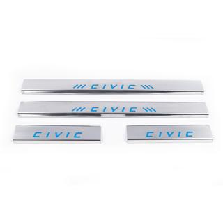 Blue door sill plates (Carmos, 4 pcs, stainless steel) photo 2