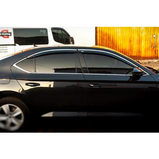 Window Deflectors with Chrome Trim SD (4 pcs, Niken) Skoda Superb 2015-2024 photo 3