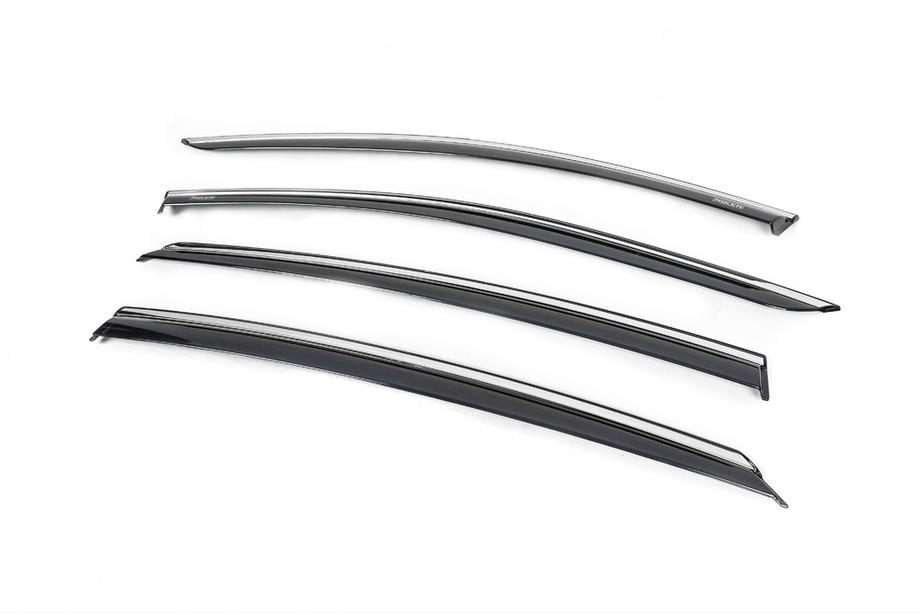 Opel Astra K 2016-2021 Window Deflectors with Chrome Trim HB (4 pcs, Niken) Image