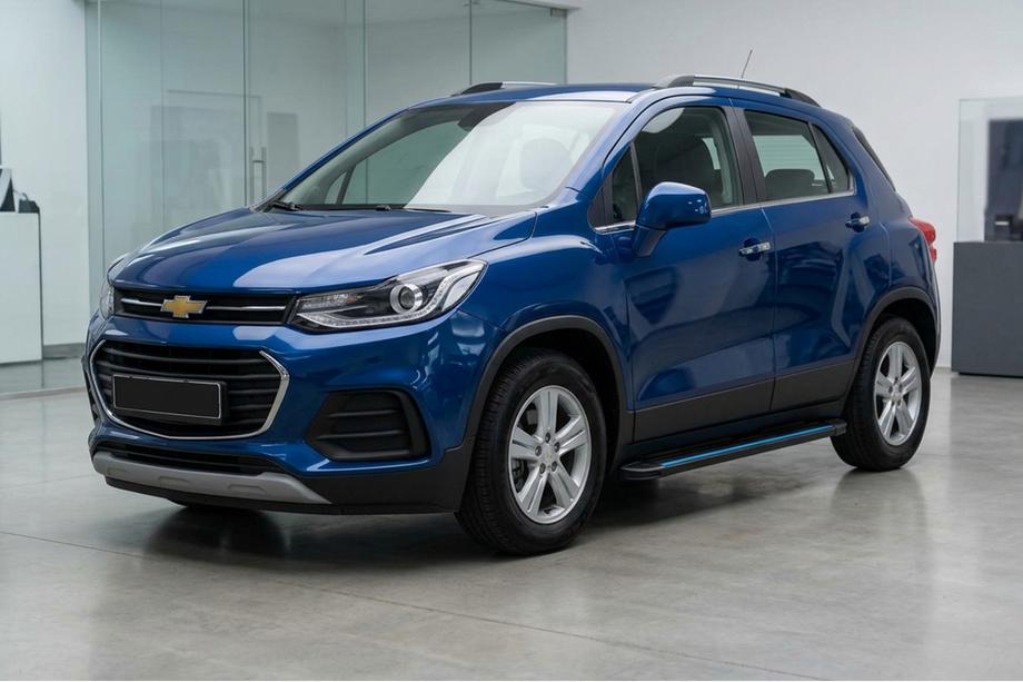 Chevrolet Trax 2012-2023 Side Steps Maya Blue (2 pcs, Aluminum) Image