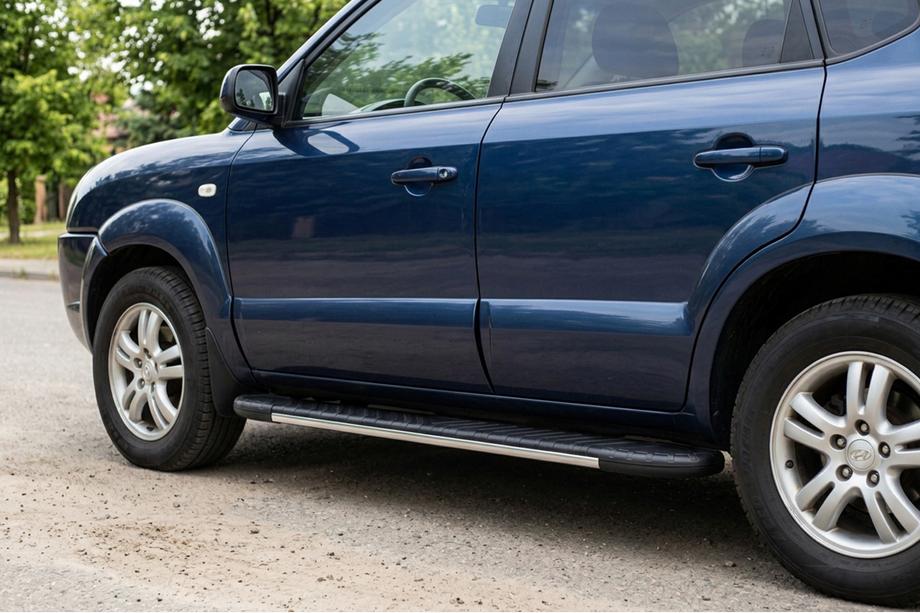 Hyundai Tucson JM 2004- Side Steps Bosphorus Grey (2 pcs, Aluminum) Image