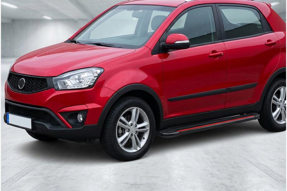 SsangYong Korando 2010-2019 Side Steps Maya Red (2 pcs, Aluminum) Image