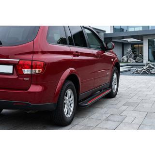 Side Steps Maya Red (2 pcs, Aluminum) SsangYong Kyron 2005-2014 photo 1