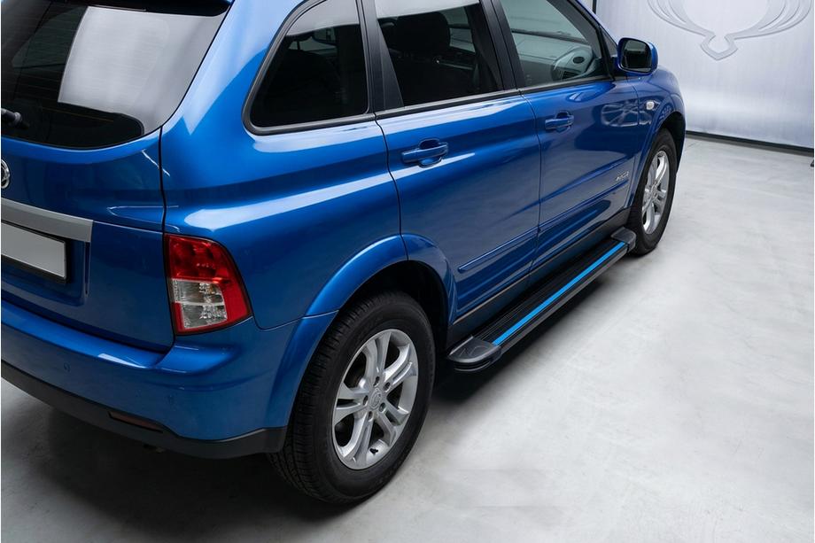 SsangYong Action 2005-2018 Side Steps Maya Blue (2 pcs, Aluminum) Image