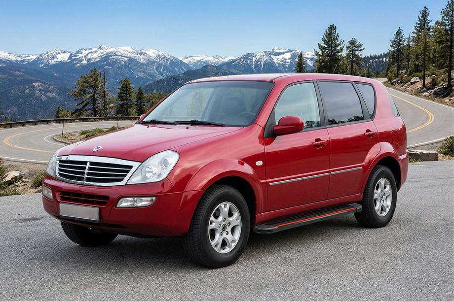SsangYong Rexton I 2001-2017 Side Steps Maya Red (2 pcs, Aluminum) Image