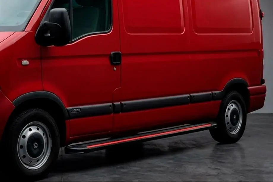 Renault Master 1998-2010 Side Steps Maya Red (2 pcs, Aluminum) Image