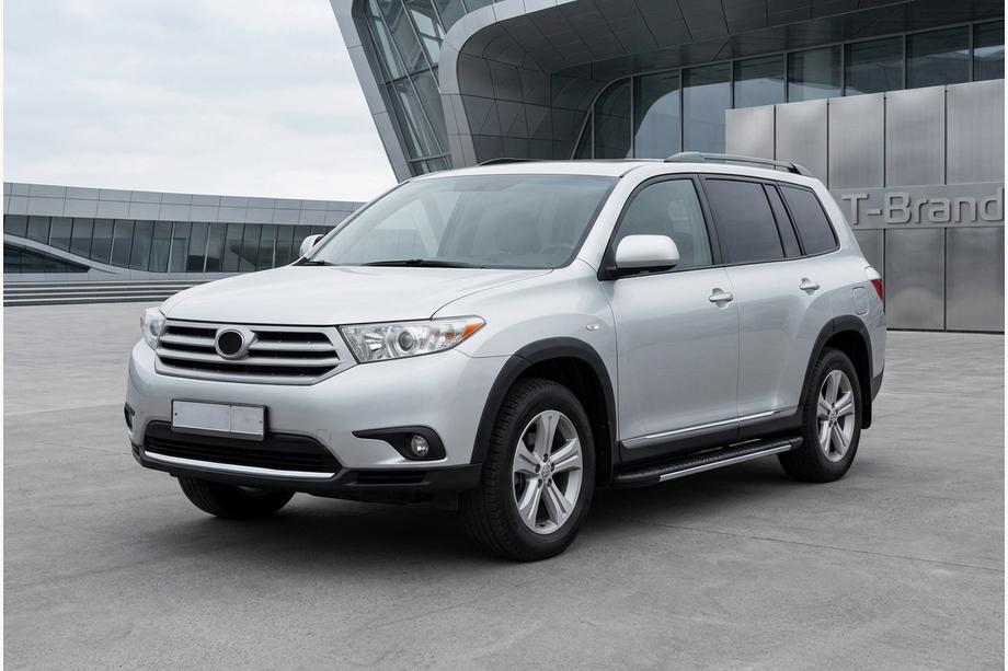 Toyota Highlander 2008-2013 Side Steps Bosphorus Grey (2 pcs, Aluminum) Image