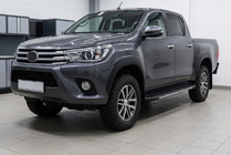 Toyota Hilux 2015- Side Steps Bosphorus Grey (2 pcs, Aluminum) photo 1