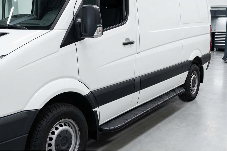 Volkswagen Crafter 2016- Side Steps Bosphorus Black (2 pcs, Aluminum) Long/ExtraLong Image