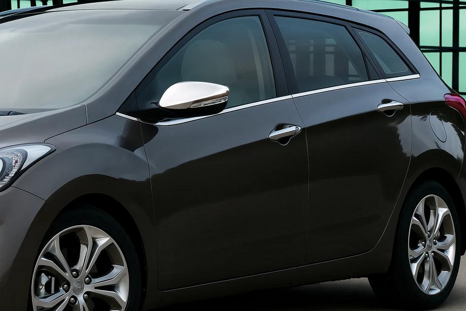 Hyundai Accent 2011-2017 Mirror covers with indicator cutout (2 pcs) OmsaLine - Italian Stainless Steel Image