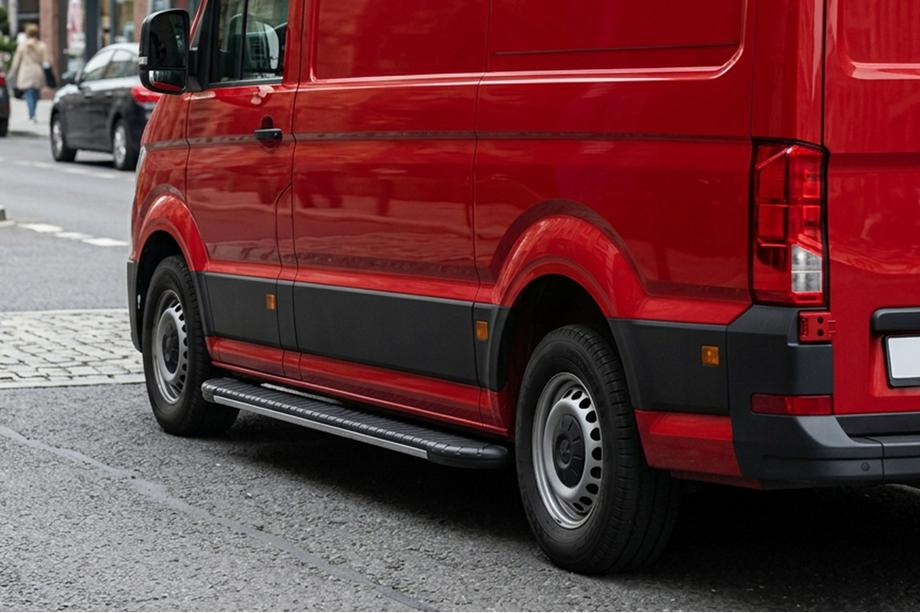 Volkswagen Crafter 2016- Side Steps Bosphorus Grey (2 pcs, Aluminum) Medium Wheelbase Image